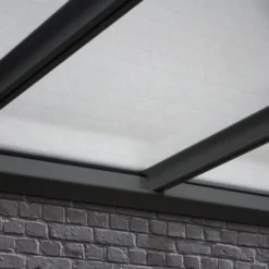 Pergola Adossée 300x300cm En Aluminium Noir Et Polycarbonate 4mm CIELO - DCB Garden -Jardin Abri Boutique pergola adossee 300x300cm en aluminium noir et polycarbonate 4mm cielo dcb garden 3