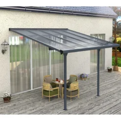 Pergola Adossée Ajustable - Toit De Terrasse En Alu 3,05x3,14m X-METAL