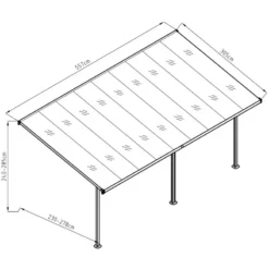 Pergola Adossée Ajustable - Toit De Terrasse En Alu 3,05x5,57m X-METAL -Jardin Abri Boutique pergola adossee ajustable toit de terrasse en alu 305x557m x metal 2