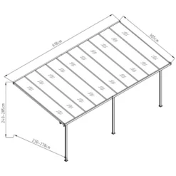Pergola Adossée Ajustable - Toit De Terrasse En Alu 3,05x6,18m X-METAL -Jardin Abri Boutique pergola adossee ajustable toit de terrasse en alu 305x618m x metal 2