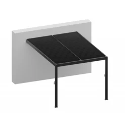 Pergola Adossée Bioclimatique En Aluminium Gris Anthracite 400x300cm Avec Lames Blanches ODIN - GardenGate
