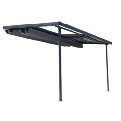 Pergola Adossée En Aluminium Thermolaqué Et Polycarbonate Gris Anthracite 360x300cm - ODESSA - Couleurs Du Monde -Jardin Abri Boutique pergola adossee en aluminium thermolaque et polycarbonate gris anthracite 360x300cm odessa couleurs du monde 2