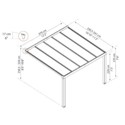 Pergola Adossée Stockholm 350x368cm Aluminium Gris Et Polycarbonate Avec Stores De Toit Rétractables – Palram - Canopia -Jardin Abri Boutique pergola adossee stockholm 350x368cm aluminium gris et polycarbonate avec stores de toit retractables palram 4