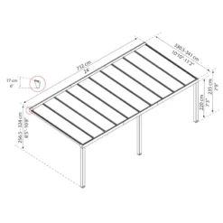 Pergola Adossée Stockholm 350x740cm Aluminium Gris Et Polycarbonate Avec Stores De Toit Rétractables – Palram - Canopia -Jardin Abri Boutique pergola adossee stockholm 350x740cm aluminium gris et polycarbonate avec stores de toit retractables palram 4