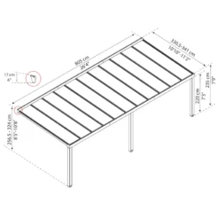 Pergola Adossée Stockholm 350x810cm Aluminium Gris Et Polycarbonate Avec Stores De Toit Rétractables – Palram - Canopia -Jardin Abri Boutique pergola adossee stockholm 350x810cm aluminium gris et polycarbonate avec stores de toit retractables palram 4