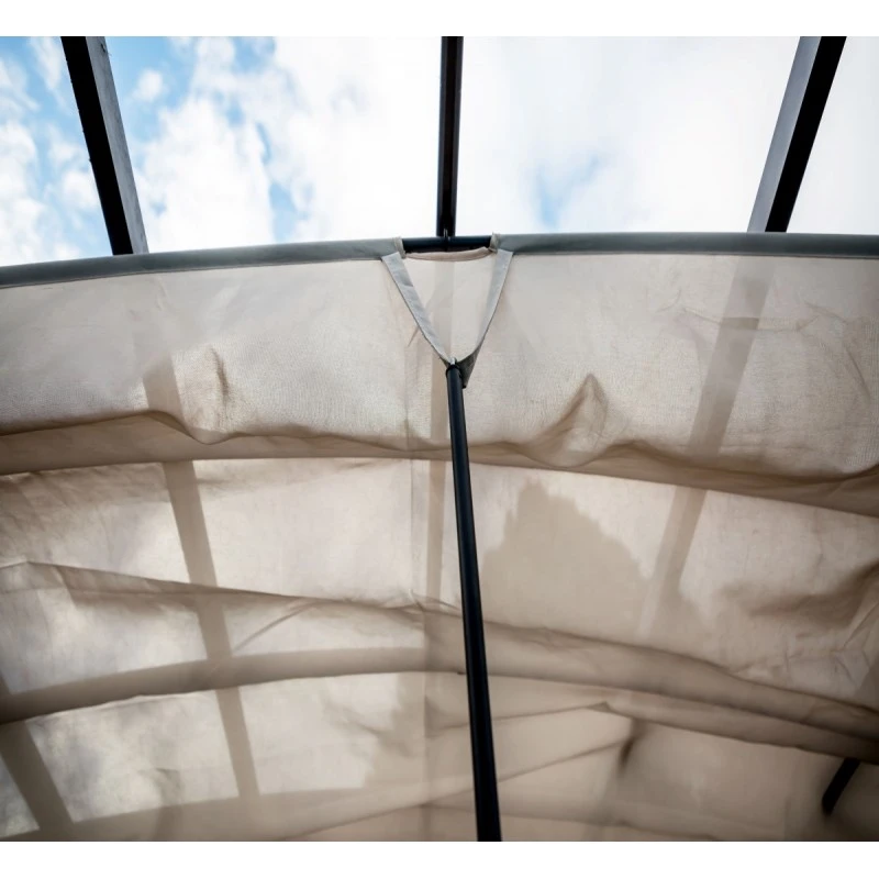 Pergola Arche Aluminium/acier Gris Anthracite 11,22m² Avec Toit En Toile Polyester 140gr/m² écru HABRITA 5 Pergola Arche Aluminium/acier Gris Anthracite 11,22m² Avec Toit En Toile Polyester 140gr/m² écru HABRITA – Image 5
