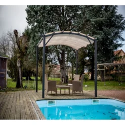Pergola Arche Aluminium/acier Gris Anthracite 11,22m² Avec Toit En Toile Polyester 140gr/m² écru HABRITA 11 Pergola Arche Aluminium/acier Gris Anthracite 11,22m² Avec Toit En Toile Polyester 140gr/m² écru HABRITA -Jardin Abri Boutique pergola arche aluminiumacier gris anthracite 1122m avec toit en toile polyester 140grm ecru habrita 5