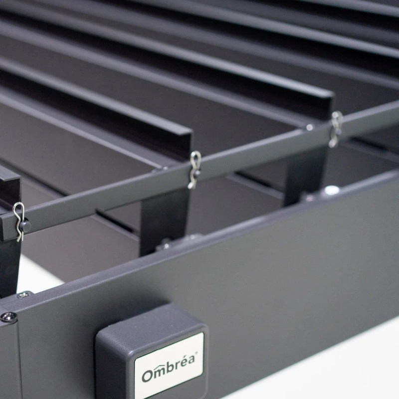 Pergola Bioclimatique Adossée En Alu Anthracite 3x5.3m Ombrea 4 Pergola Bioclimatique Adossée En Alu Anthracite 3x5.3m Ombrea – Image 4