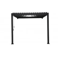 Pergola Bioclimatique Adossée En Alu Anthracite 3x3m Ombrea -Jardin Abri Boutique pergola bioclimatique adossee en alu anthracite 3x3m ombrea 2