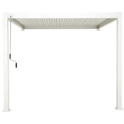 Pergola Bioclimatique Adossée En Alu Blanc 3x3m Ombrea -Jardin Abri Boutique pergola bioclimatique adossee en alu blanc 3x3m ombrea 3