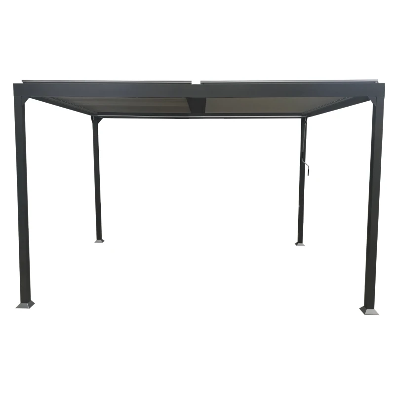 Pergola Bioclimatique Autoportante 300x300cm En Aluminium - Gris - Maia - Couleurs Du Monde 2 Pergola Bioclimatique Autoportante 300x300cm En Aluminium - Gris - Maia - Couleurs Du Monde – Image 2