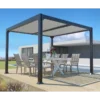 Pergola Bioclimatique Autoportante 300x300cm Lames 13cm - Gris - DENVER - Couleurs Du Monde