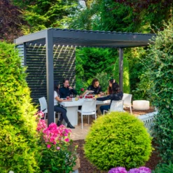 Pergola Bioclimatique Autoportante En Alu Anthracite 3x4m Ombrea -Jardin Abri Boutique pergola bioclimatique autoportante en alu anthracite 3x4m ombrea 3