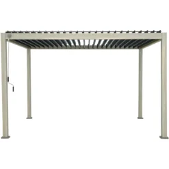 Pergola Bioclimatique Autoportante En Alu Aspect Bois 3x4m Ombrea -Jardin Abri Boutique pergola bioclimatique autoportante en alu aspect bois 3x4m ombrea 2