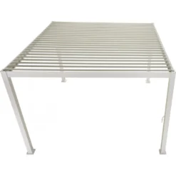 Pergola Bioclimatique Autoportante En Alu Blanc 3x3m Ombrea -Jardin Abri Boutique pergola bioclimatique autoportante en alu blanc 3x3m ombrea 5