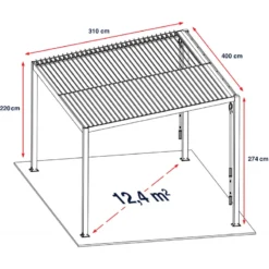 Pergola Bioclimatique En Aluminium Avec Lames Orientables Blanches TRAMONTO - DCB Garden -Jardin Abri Boutique pergola bioclimatique en aluminium avec lames orientables blanches tramonto dcb garden 3
