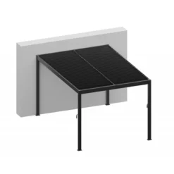 Pergola Bioclimatique En Aluminium Gris Anthracite 400x400cm Avec Lames Blanches ODIN - GardenGate