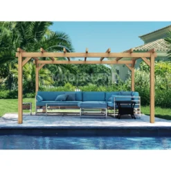 Pergola En Bois Lamellé-collé 1000x300cm Valencia – Maderland