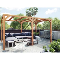Pergola En Bois Lamellé-collé 300x300cm Fuengirola – Maderland