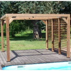 Pergola THERMAUVENT 10,67m² Paroi Avec Ventelles Mobiles HABRITA -Jardin Abri Boutique pergola thermauvent 1067m paroi avec ventelles mobiles habrita 4