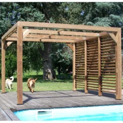 Pergola THERMAUVENT 10,67m² Paroi Avec Ventelles Mobiles HABRITA -Jardin Abri Boutique pergola thermauvent 1067m paroi avec ventelles mobiles habrita 5