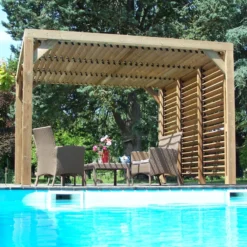 Pergola THERMAUVENT 10,67m² Toiture Et Paroi Avec Ventelles HABRITA