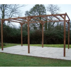 Pergola THONON 14,80m² En Bois Thermo Chauffé Sans Couverture – HABRITA