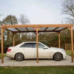 Pergola THONON 15,06m² En Bois Massif Avec Couverture PVC – HABRITA -Jardin Abri Boutique pergola thonon 1506m en bois avec couverture pvc habrita 2