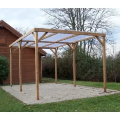 Pergola THONON 15,06m² En Bois Massif Avec Couverture PVC – HABRITA -Jardin Abri Boutique pergola thonon 1506m en bois avec couverture pvc habrita 5