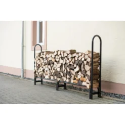 Porte-bûches 240cm En Acier Capacité De Charge De 1000kg Avec Couverture - Shelter Logic -Jardin Abri Boutique porte buches 240cm en acier capacite de charge de 1000kg avec couverture shelter logic 2