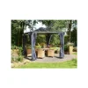 Rideaux En Polyester Gris Pour Pergolas Palermo 3000/3500/3600 + Milano 3000 + Martinique 3600 - Palram - Canopia