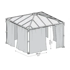 Rideaux En Polyester Gris Pour Pergolas Palermo 3000/3500/3600 + Milano 3000 + Martinique 3600 - Palram - Canopia 8 Rideaux En Polyester Gris Pour Pergolas Palermo 3000/3500/3600 + Milano 3000 + Martinique 3600 - Palram - Canopia -Jardin Abri Boutique rideaux en polyester gris pour pergola palermo 3000 palram 2
