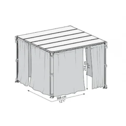 Rideaux En Polyester Gris Pour Pergolas Palermo 3000/3500/3600 + Milano 3000 + Martinique 3600 - Palram - Canopia 9 Rideaux En Polyester Gris Pour Pergolas Palermo 3000/3500/3600 + Milano 3000 + Martinique 3600 - Palram - Canopia -Jardin Abri Boutique rideaux en polyester gris pour pergola palermo 3000 palram 3