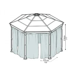 Rideaux Polyester Gris Pour Pergola Roma™ Et Monaco™ - Palram - Canopia -Jardin Abri Boutique rideaux en polyester gris pour pergola roma palram 2