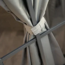 Rideaux Occultants En Polyester Gris Pour Pergola Savino 12x14 - SOJAG -Jardin Abri Boutique rideaux occultants en polyester gris pour pergola savino 12x14 sojag 1 2