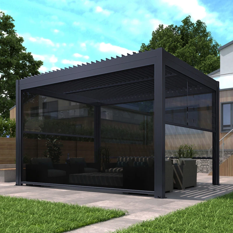 Store Avec Cadre Latéral Anthracite 270cm Pour Pergola Bioclimatique En Aluminium X-METAL 2 Store Avec Cadre Latéral Anthracite 270cm Pour Pergola Bioclimatique En Aluminium X-METAL – Image 2