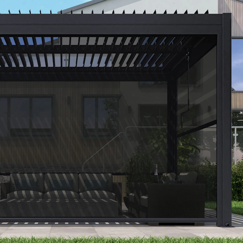 Store Avec Cadre Latéral Anthracite 270cm Pour Pergola Bioclimatique En Aluminium X-METAL 1 Store Avec Cadre Latéral Anthracite 270cm Pour Pergola Bioclimatique En Aluminium X-METAL