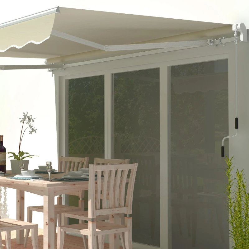 Store Banne Manuel 295x200cm EASY Toile Polyester Beige - X-METAL 2 Store Banne Manuel 295x200cm EASY Toile Polyester Beige - X-METAL – Image 2