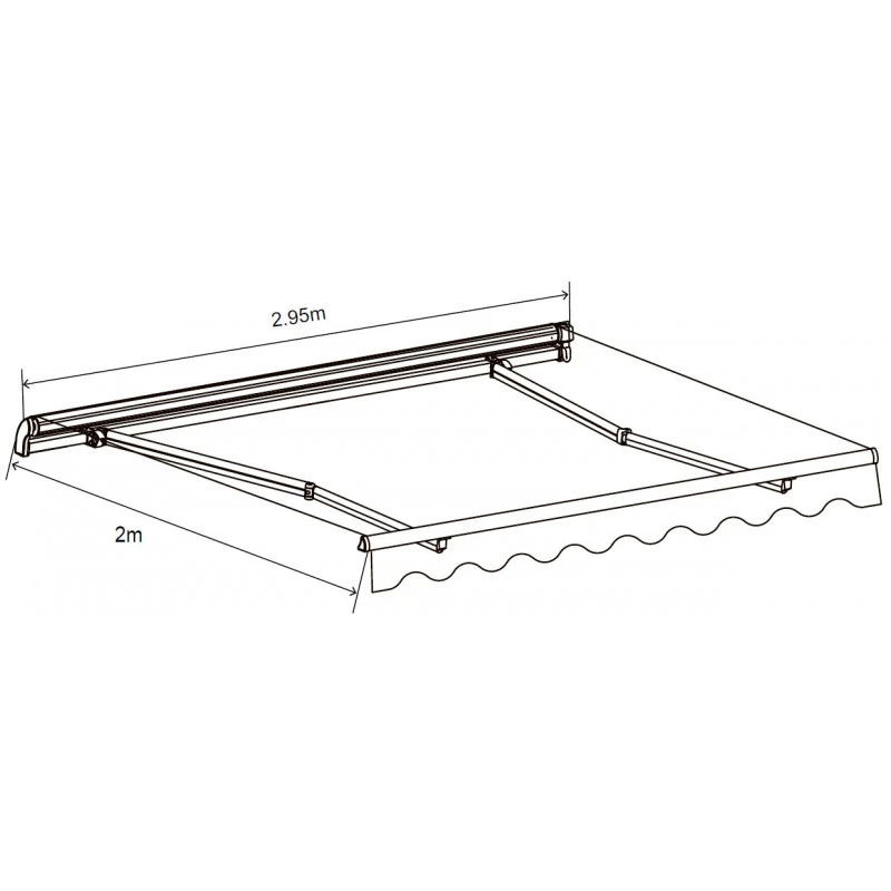 Store Banne Manuel 295x200cm EASY Toile Polyester Grise - X-METAL 2 Store Banne Manuel 295x200cm EASY Toile Polyester Grise - X-METAL – Image 2