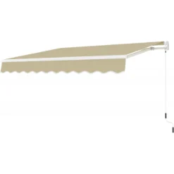 Store Banne Manuel 350x250cm EASY Toile Polyester Beige - X-METAL