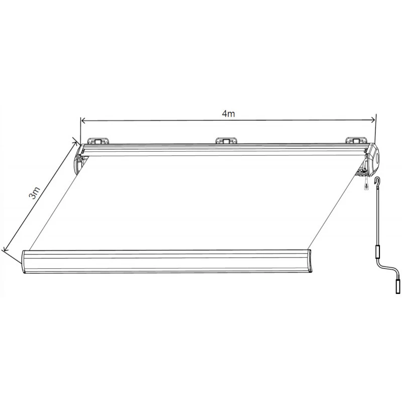 Store Banne Manuel 400x300cm LUXO Toile Polyester Beige - X-METAL 2 Store Banne Manuel 400x300cm LUXO Toile Polyester Beige - X-METAL – Image 2