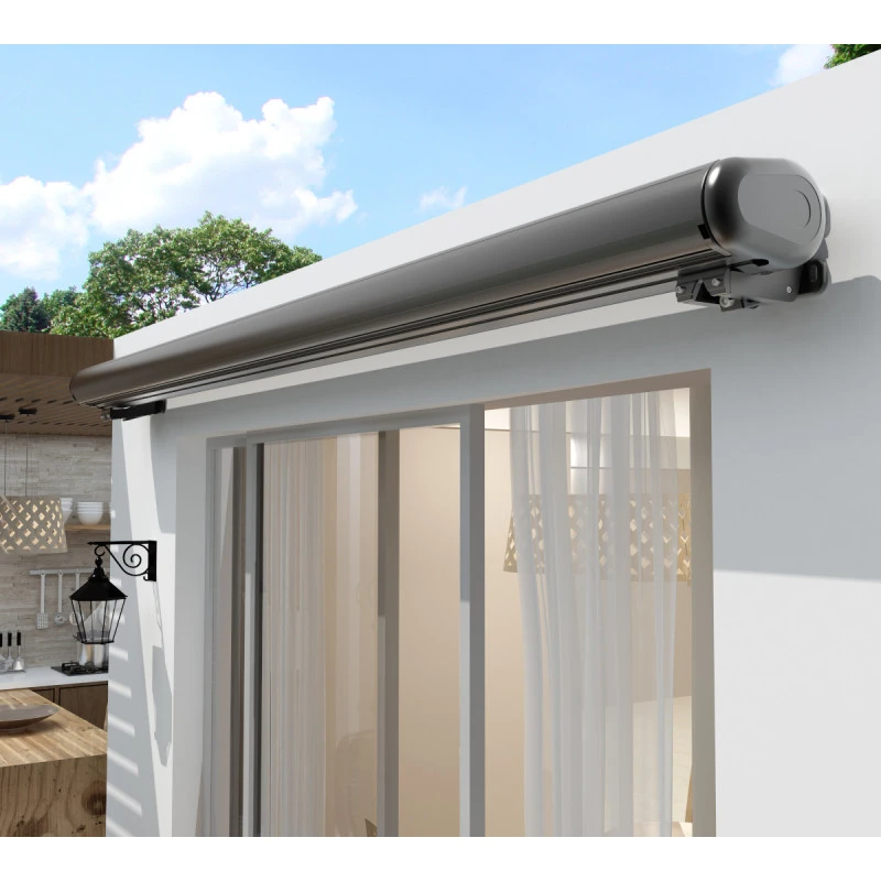 Store Banne Motorisé 300x250cm LUXO Toile Polyester Grise - X-METAL 4 Store Banne Motorisé 300x250cm LUXO Toile Polyester Grise - X-METAL – Image 4