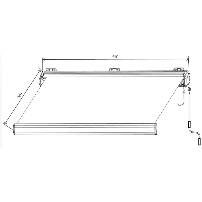 Store Banne Motorisé 400x300cm LUXO Toile Polyester Grise - X-METAL 3 Store Banne Motorisé 400x300cm LUXO Toile Polyester Grise - X-METAL – Image 3