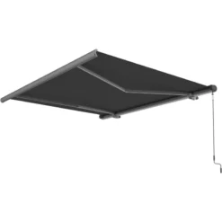 Store Banne Motorisé 500x300cm LUXO Toile Polyester Grise - X-METAL -Jardin Abri Boutique store banne motorise 500x300cm luxo toile polyester grise x metal 4