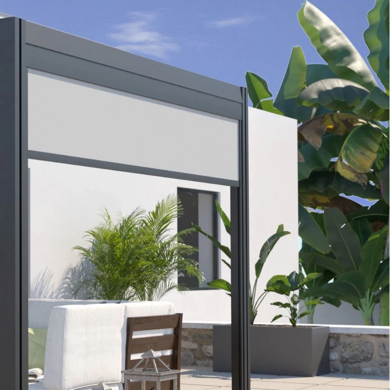 Store Brise-soleil Latéral 3m En TPEP Gris Perle Pour Pergolas Denver, Memphis, Madison, Newport - Couleurs Du Monde 1 Store Brise-soleil Latéral 3m En TPEP Gris Perle Pour Pergolas Denver, Memphis, Madison, Newport - Couleurs Du Monde