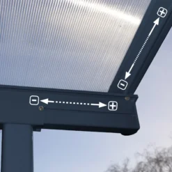 Toit De Terrasse 224x670cm En Aluminium Gris Et Polycarbonate 6mm SIERRA - Canopia By Palram -Jardin Abri Boutique toit de terrasse 224x670cm en aluminium gris et polycarbonate 6mm sierra palram 1 4