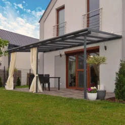 Toit De Terrasse 299x555cm En Aluminium Gris Et Polycarbonate 6mm SIERRA - Canopia By Palram -Jardin Abri Boutique toit de terrasse 299x555cm en aluminium gris et polycarbonate 6mm sierra canopia by palram 3