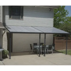 Toit De Terrasse 300x610cm En Aluminium Gris Et Polycarbonate 8mm FERIA - Canopia By Palram -Jardin Abri Boutique toit de terrasse 300x610cm en aluminium gris et polycarbonate 8mm feria palram 3