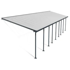 Toit De Terrasse 300x1276cm En Aluminium Gris Et Polycarbonate 8mm FERIA - Canopia By Palram