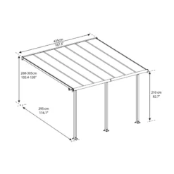 Toit De Terrasse En Aluminium Blanc 3x4,25m + PC 16mm Olympia - Palram - Canopia -Jardin Abri Boutique toit de terrasse en aluminium blanc 3x425m pc 16mm olympia palram 3